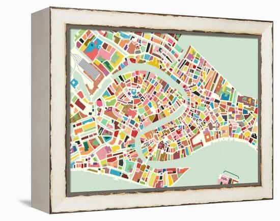 Modern Venice Map-Nikki Galapon-Framed Stretched Canvas