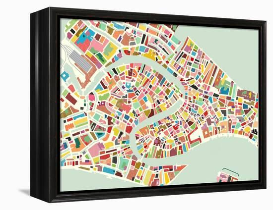 Modern Venice Map-Nikki Galapon-Framed Stretched Canvas