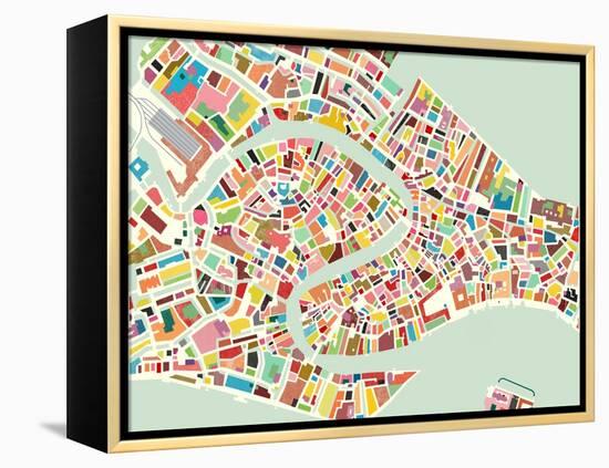 Modern Venice Map-Nikki Galapon-Framed Stretched Canvas