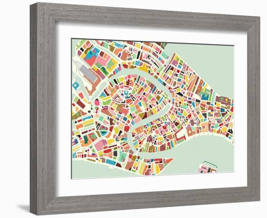 Modern Venice Map-Nikki Galapon-Framed Art Print