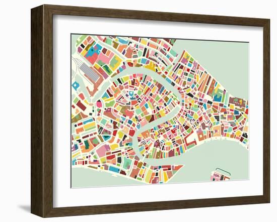 Modern Venice Map-Nikki Galapon-Framed Art Print