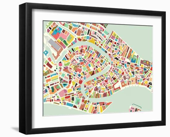 Modern Venice Map-Nikki Galapon-Framed Art Print