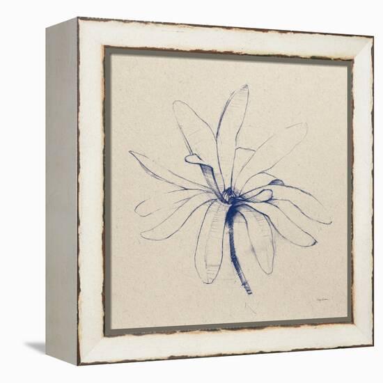 Modern Vintage Floral I Indigo-Avery Tillmon-Framed Stretched Canvas