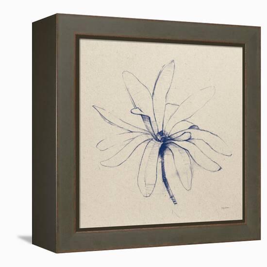 Modern Vintage Floral I Indigo-Avery Tillmon-Framed Stretched Canvas