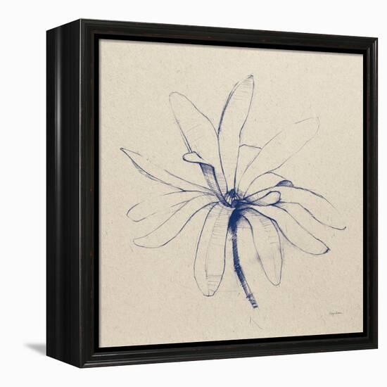 Modern Vintage Floral I Indigo-Avery Tillmon-Framed Stretched Canvas