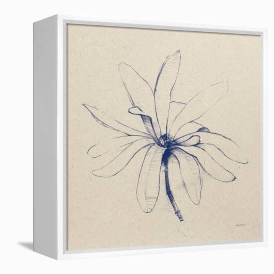 Modern Vintage Floral I Indigo-Avery Tillmon-Framed Stretched Canvas