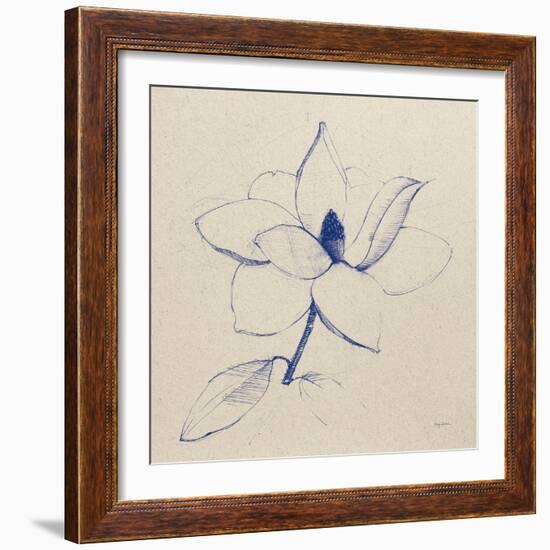 Modern Vintage Floral II Indigo-Avery Tillmon-Framed Art Print