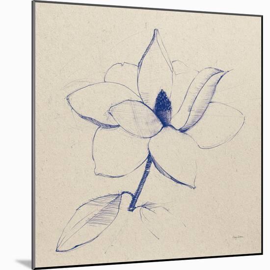 Modern Vintage Floral II Indigo-Avery Tillmon-Mounted Art Print