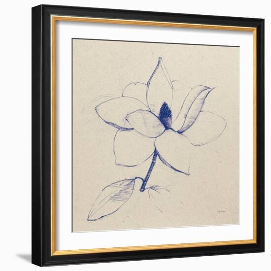 Modern Vintage Floral II Indigo-Avery Tillmon-Framed Art Print