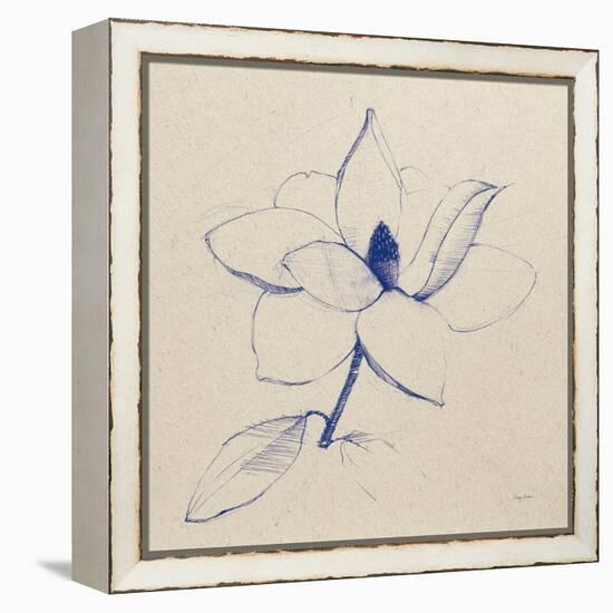 Modern Vintage Floral II Indigo-Avery Tillmon-Framed Stretched Canvas