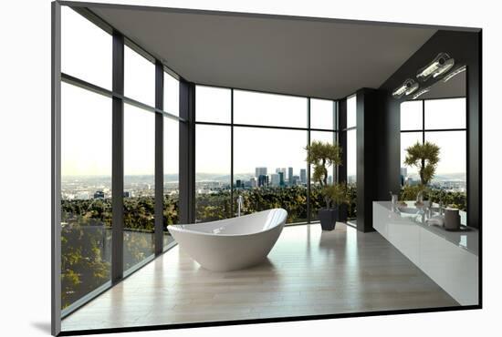 Modern White Luxury Bathroom Interior-PlusONE-Mounted Photographic Print