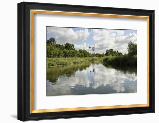 Modern Wind Pump for Pumping Water onto Wicken Fen, Cambridgeshire, UK, June 2011-Terry Whittaker-Framed Photographic Print