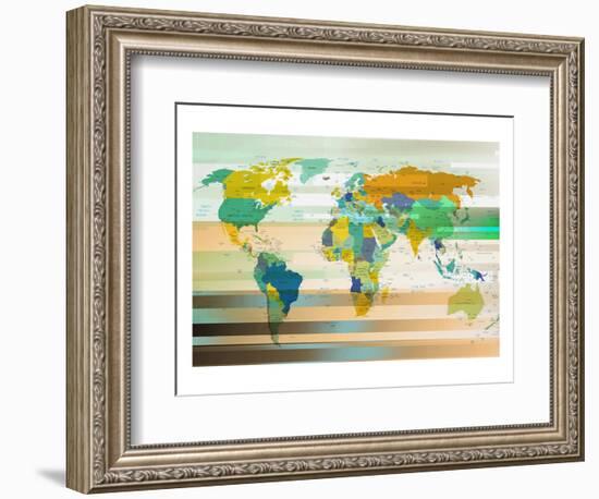 Modern World Map III-null-Framed Art Print