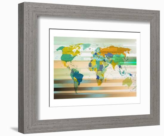 Modern World Map III-null-Framed Art Print