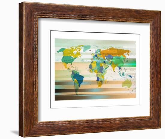 Modern World Map III-null-Framed Art Print