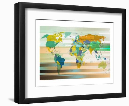 Modern World Map III-null-Framed Art Print