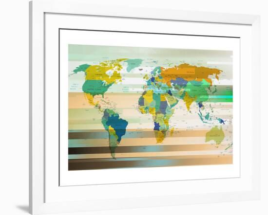 Modern World Map III-null-Framed Art Print