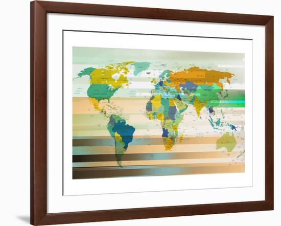 Modern World Map III-null-Framed Art Print