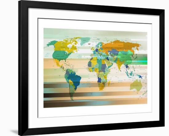 Modern World Map III-null-Framed Art Print