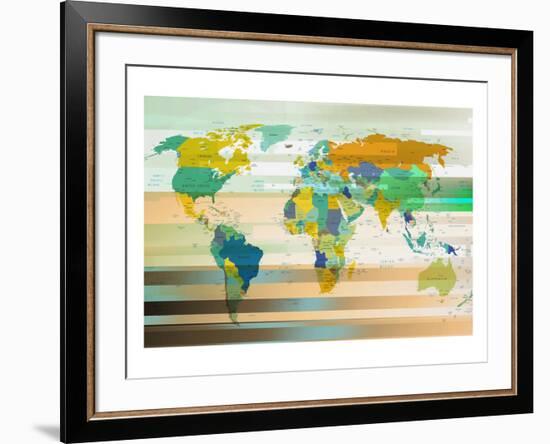 Modern World Map III-null-Framed Art Print