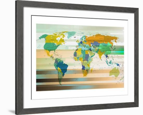 Modern World Map III-null-Framed Art Print