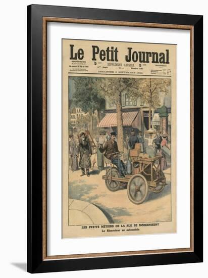 Modernisation of the Street Jobs, the Knife Grinder in His Car-French School-Framed Giclee Print