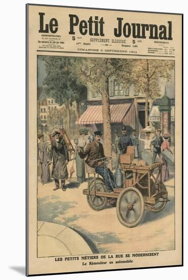 Modernisation of the Street Jobs, the Knife Grinder in His Car-French School-Mounted Giclee Print