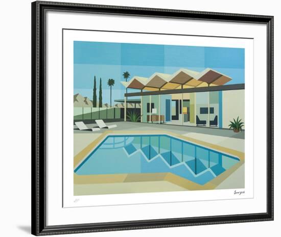 Modernist - Wexler Steel House with Zig Zag Roof-Andy Burgess-Framed Limited Edition