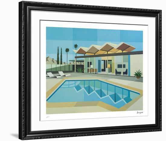 Modernist - Wexler Steel House with Zig Zag Roof-Andy Burgess-Framed Limited Edition