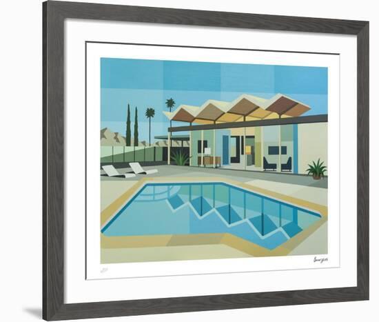 Modernist - Wexler Steel House with Zig Zag Roof-Andy Burgess-Framed Limited Edition