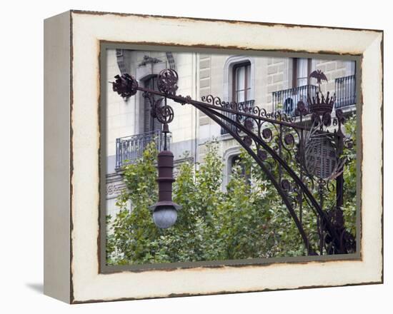 Modernista Lampost on Passeig De Gracia, Barcelona, Catalonia, Spain, Europe-Richard Cummins-Framed Premier Image Canvas