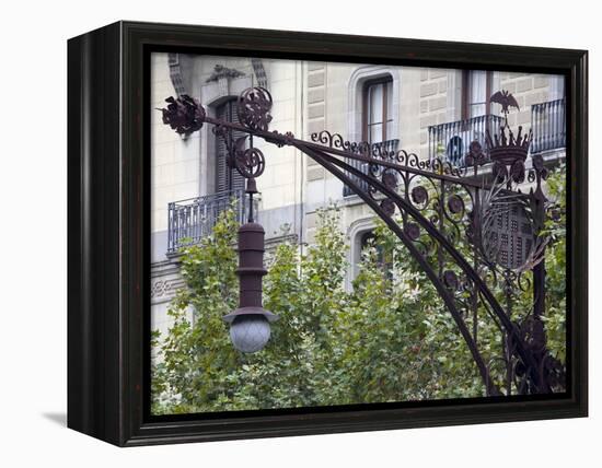 Modernista Lampost on Passeig De Gracia, Barcelona, Catalonia, Spain, Europe-Richard Cummins-Framed Premier Image Canvas