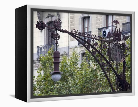 Modernista Lampost on Passeig De Gracia, Barcelona, Catalonia, Spain, Europe-Richard Cummins-Framed Premier Image Canvas