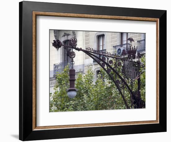 Modernista Lampost on Passeig De Gracia, Barcelona, Catalonia, Spain, Europe-Richard Cummins-Framed Photographic Print