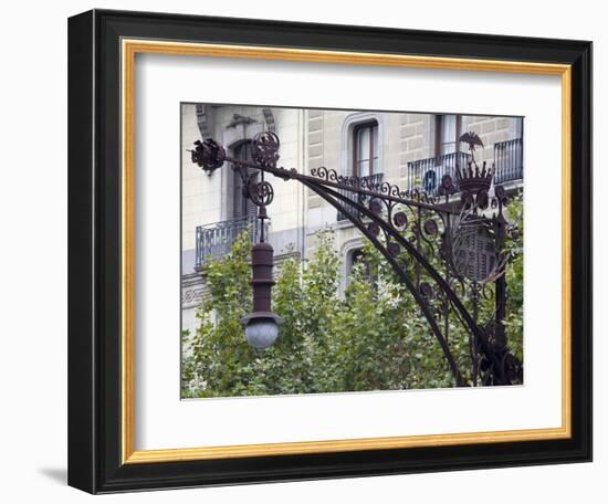 Modernista Lampost on Passeig De Gracia, Barcelona, Catalonia, Spain, Europe-Richard Cummins-Framed Photographic Print