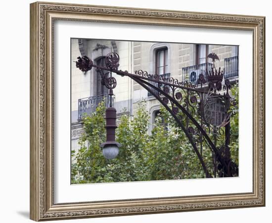 Modernista Lampost on Passeig De Gracia, Barcelona, Catalonia, Spain, Europe-Richard Cummins-Framed Photographic Print