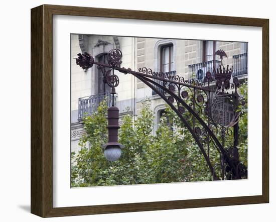 Modernista Lampost on Passeig De Gracia, Barcelona, Catalonia, Spain, Europe-Richard Cummins-Framed Photographic Print