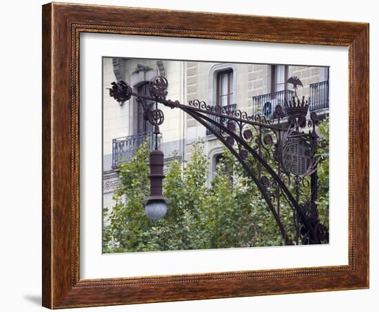 Modernista Lampost on Passeig De Gracia, Barcelona, Catalonia, Spain, Europe-Richard Cummins-Framed Photographic Print