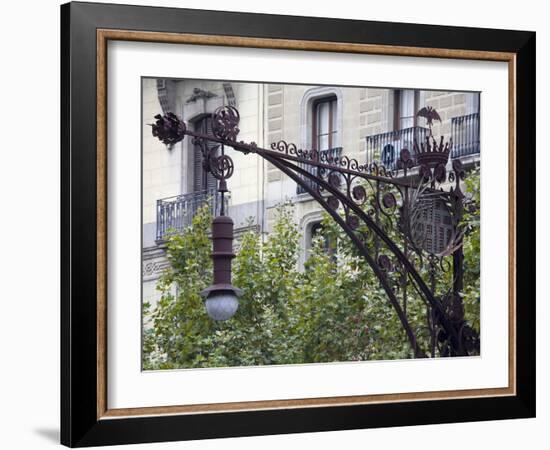 Modernista Lampost on Passeig De Gracia, Barcelona, Catalonia, Spain, Europe-Richard Cummins-Framed Photographic Print