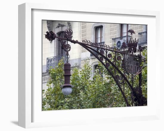 Modernista Lampost on Passeig De Gracia, Barcelona, Catalonia, Spain, Europe-Richard Cummins-Framed Photographic Print
