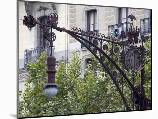 Modernista Lampost on Passeig De Gracia, Barcelona, Catalonia, Spain, Europe-Richard Cummins-Mounted Photographic Print