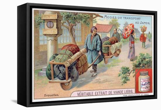 Modes of Transport in Japan, Wheelbarrow, 19th Century-null-Framed Premier Image Canvas