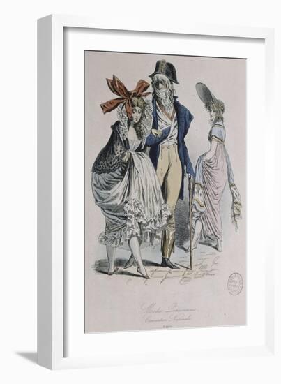 Modes parisiennes ; "Merveilleuses et Incroyables"-Antoine Charles Horace Vernet-Framed Giclee Print