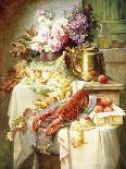 Still Life with a Lobster and Assorted Fruit and Flowers-Modeste Carlier-Mounted Giclee Print