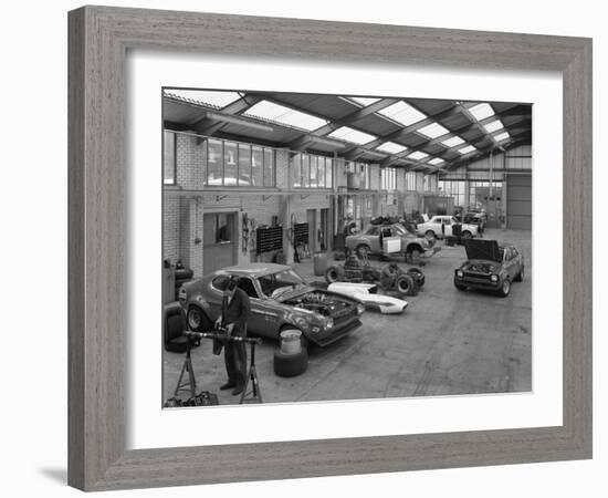 Modified Fords During Race Preparation, Littleborough, Greater Manchester, 1972-Michael Walters-Framed Photographic Print