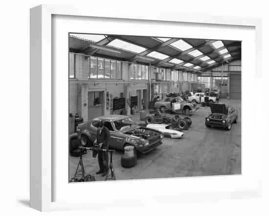 Modified Fords During Race Preparation, Littleborough, Greater Manchester, 1972-Michael Walters-Framed Photographic Print