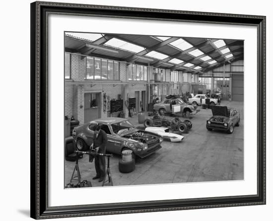 Modified Fords During Race Preparation, Littleborough, Greater Manchester, 1972-Michael Walters-Framed Photographic Print