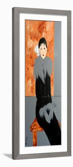 Modigliani Lady with Grey Stole and Gloves, 2016-Susan Adams-Framed Giclee Print