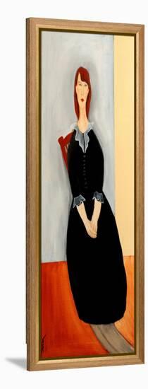 Modigliani Lady with Red Hair on Red Chair, 2016-Susan Adams-Framed Premier Image Canvas