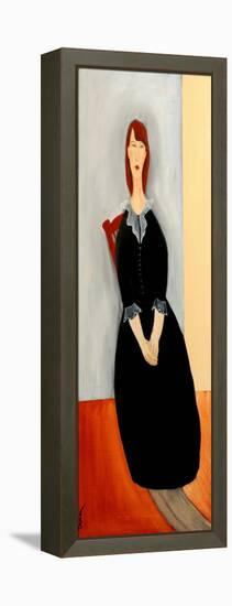 Modigliani Lady with Red Hair on Red Chair, 2016-Susan Adams-Framed Premier Image Canvas